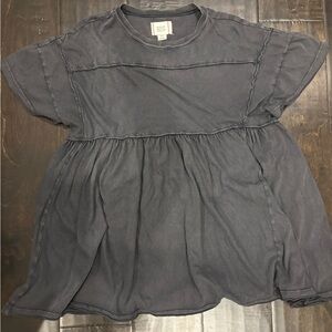 BDG Gray Short Sleeve Babydoll Dress